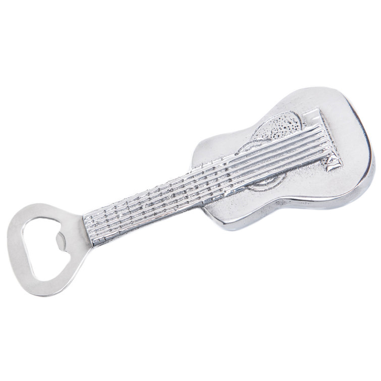 Hand-Polished Aluminum Guitar Bottle Opener with Stainless Steel