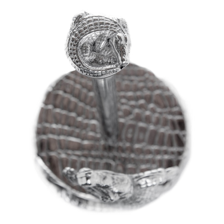 Silver Aluminum Alligator Free Standing Paper Towel Holder