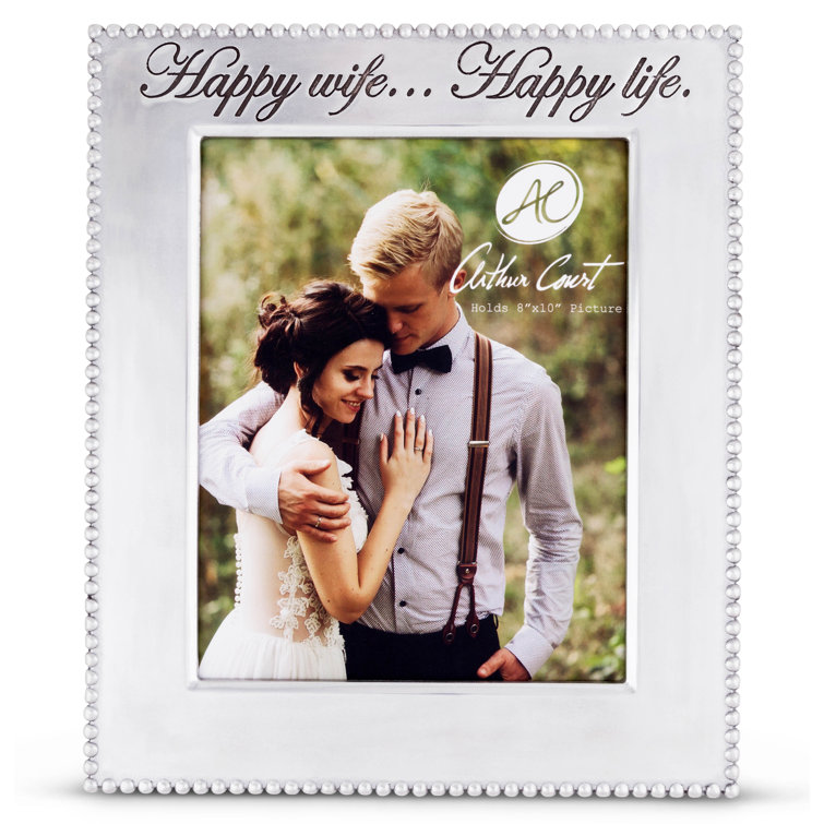 Classic Silver Beaded 8x10 Tabletop Photo Frame