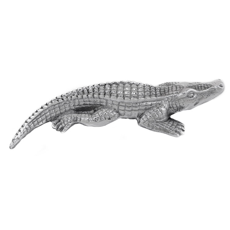 Arthur Court Aluminum Alligator Figurine, 6-inch, Silver