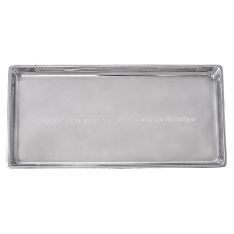 Sleek Silver 6" x 12" Engravable Aluminum Tray