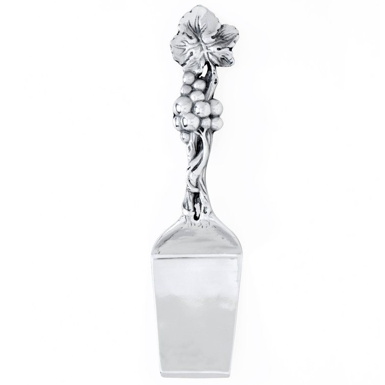 Elegant Silver Aluminum Grape Pattern Cake Server