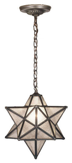 Moravian Star Seedy Glass Mini Pendant in Mahogany Bronze