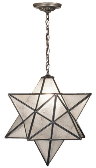 Moravian Star Seedy Glass Mini Pendant in Mahogany Bronze