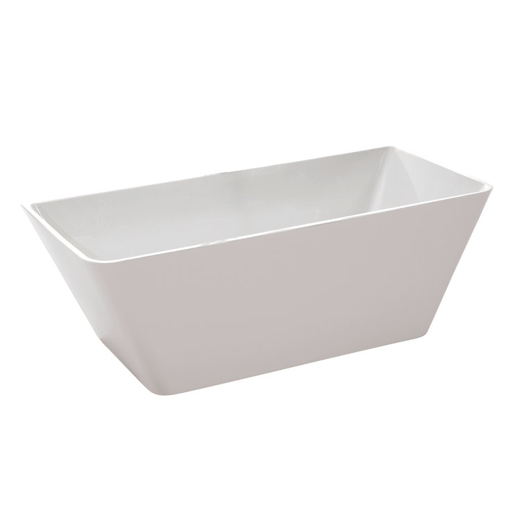 67'' White Acrylic Freestanding Soaking Bathtub