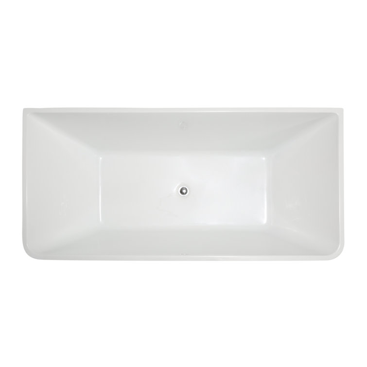 67'' White Acrylic Freestanding Soaking Bathtub