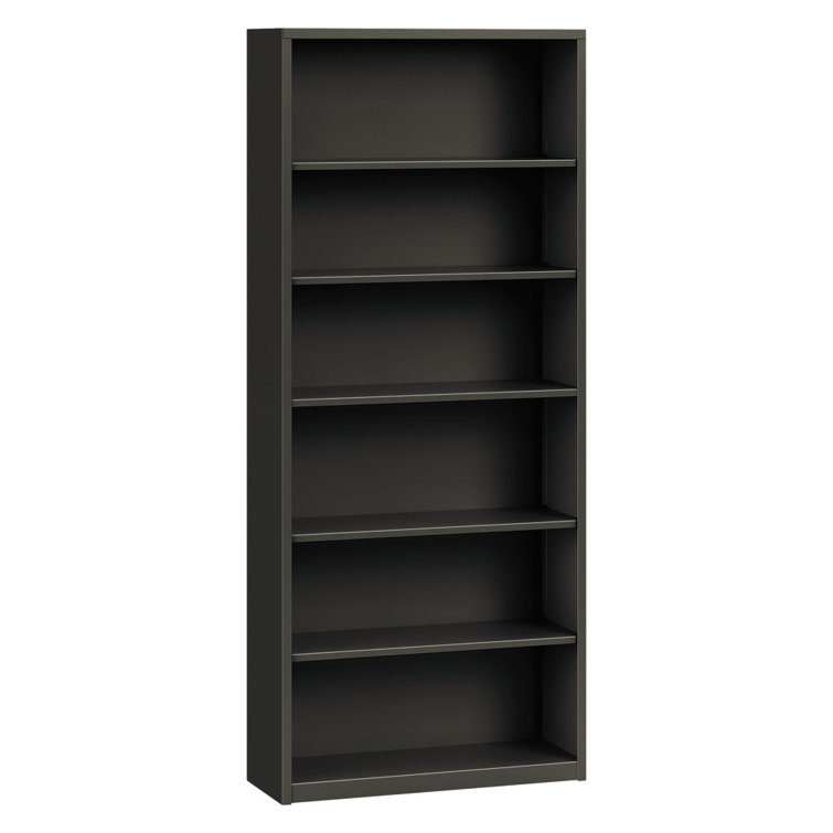 Brigade 6-Shelf Adjustable Charcoal Metal Bookcase