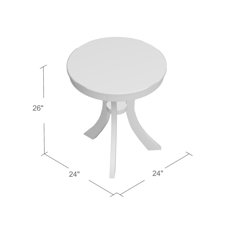 Sleek Bending Legs 24" Round Driftwood Side Table
