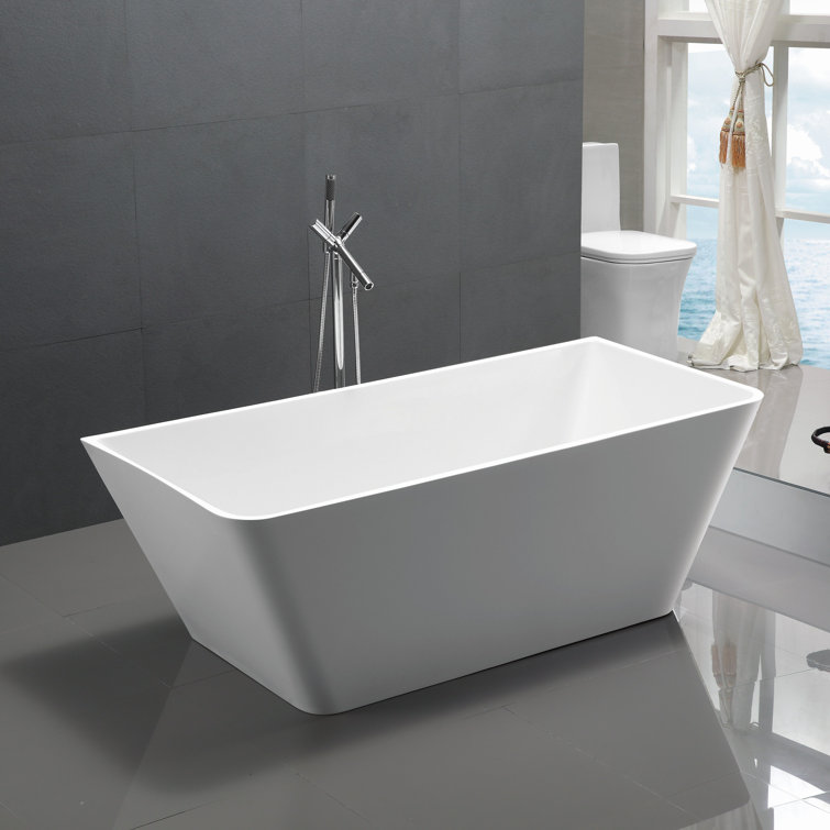 67'' White Acrylic Freestanding Soaking Bathtub