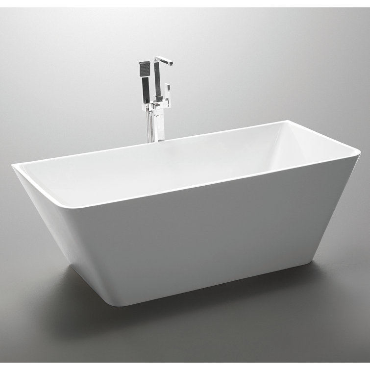 67'' White Acrylic Freestanding Soaking Bathtub