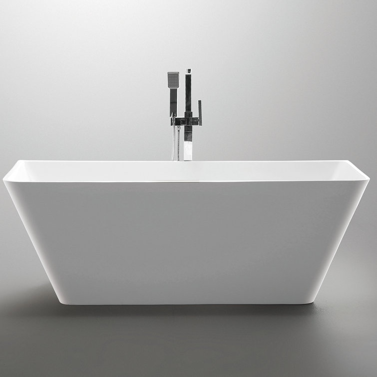 67'' White Acrylic Freestanding Soaking Bathtub