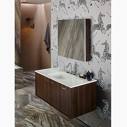 Verdera Aluminum Bi-View Medicine Cabinet with Adjustable Mirror
