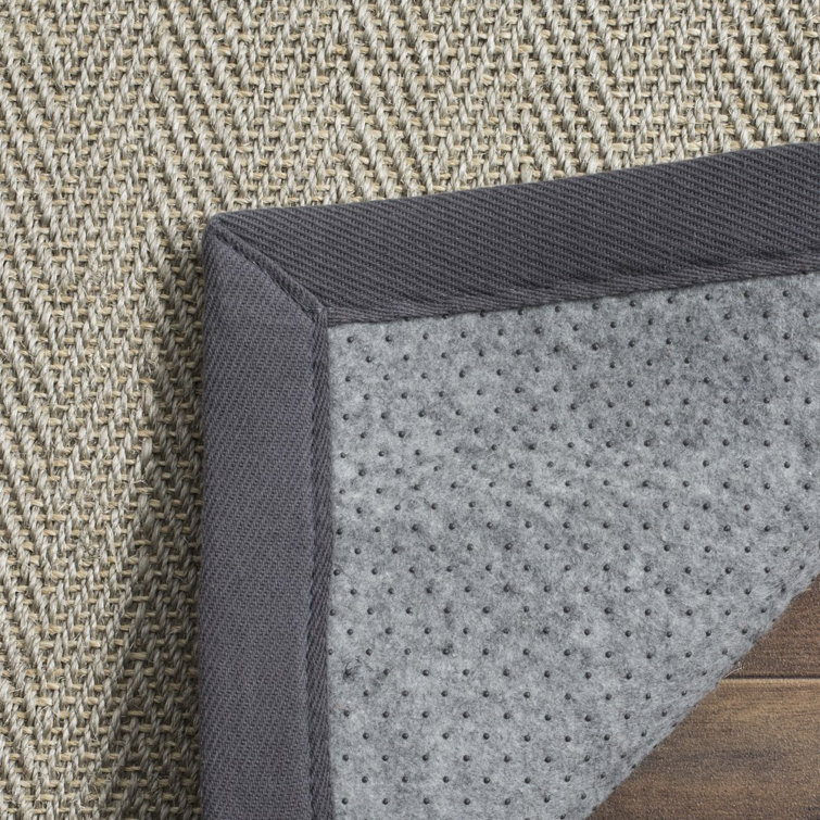 Gray Hand-Knotted Cotton Runner Rug with Non-Slip Backing