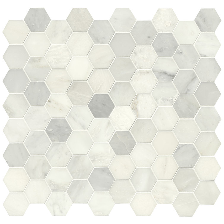 Greecian Marble Hexagon Mosaic Wall and Floor Tile