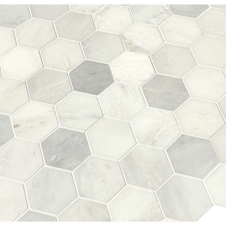 Greecian Marble Hexagon Mosaic Wall and Floor Tile
