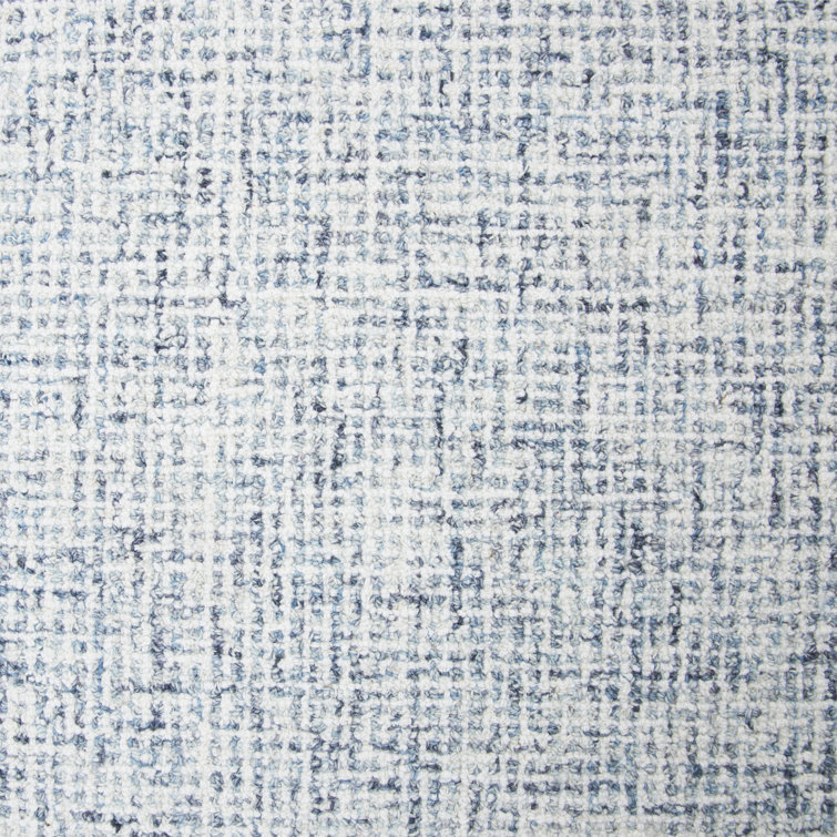 Hand-Tufted Blue Wool Rectangular 9' x 12' Area Rug