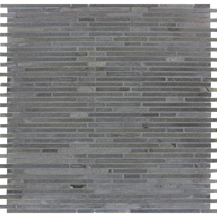 Blue Basalt Bamboo Honed Mosaic Tile Sheet