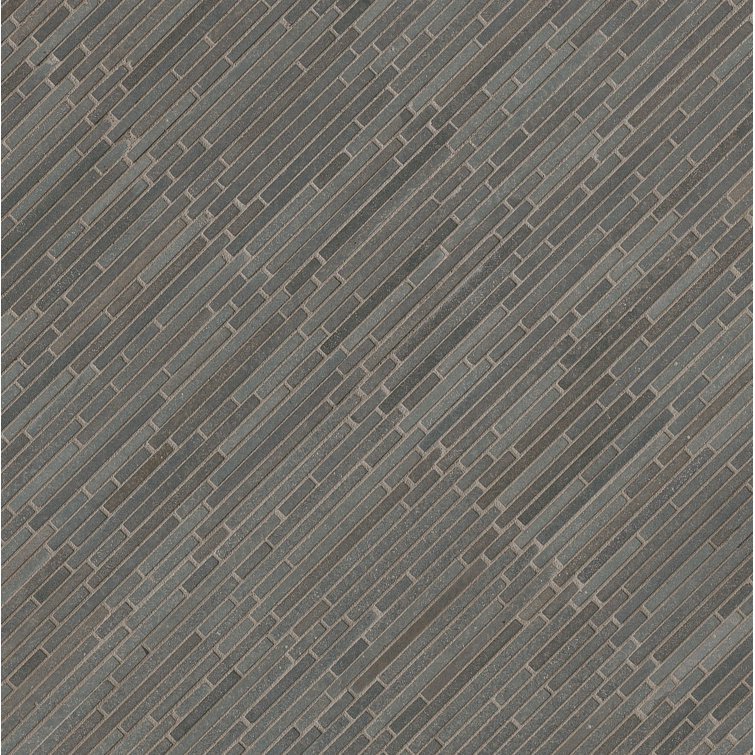 Blue Basalt Bamboo Honed Mosaic Tile Sheet
