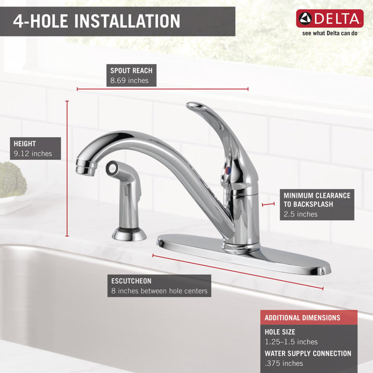 Chrome Single Handle Kitchen Faucet with Pull-out Spray