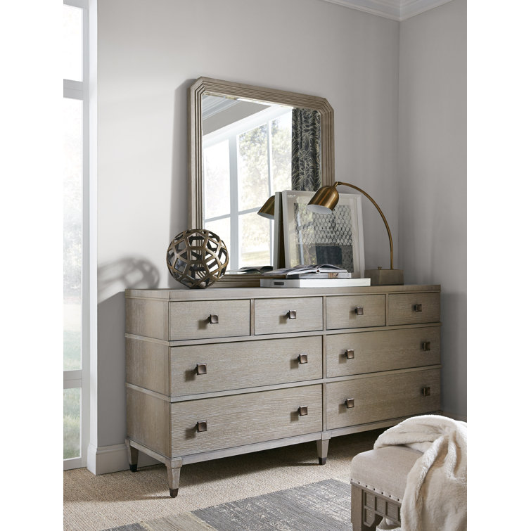 Transitional Brown Double Dresser with Dovetail Drawers