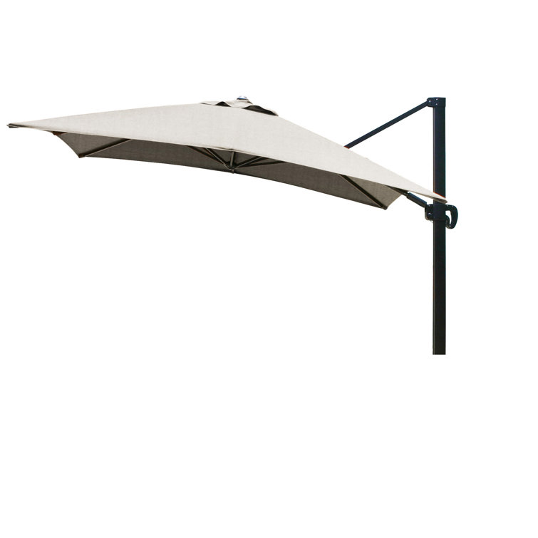 Forest Green Canvas 10' Square Cantilever Umbrella with Bronze Frame