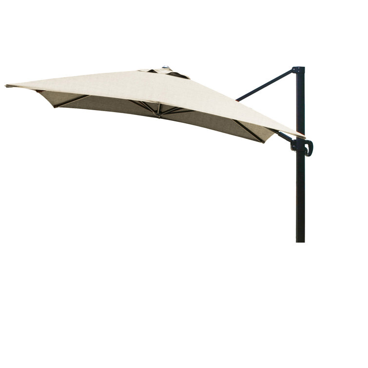 Forest Green Canvas 10' Square Cantilever Umbrella with Bronze Frame