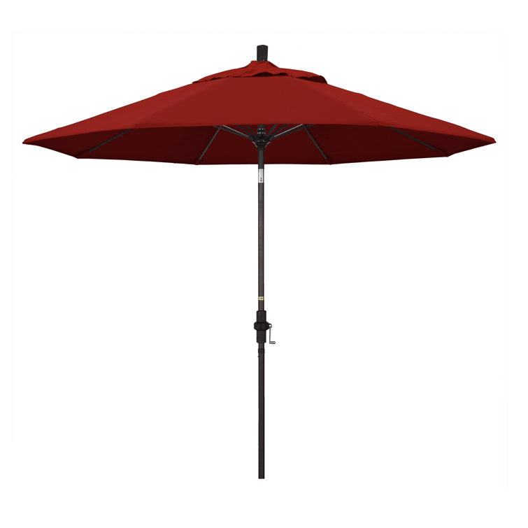 9 ft Black Olefin Octagonal Market Umbrella with Bronze Metal Pole