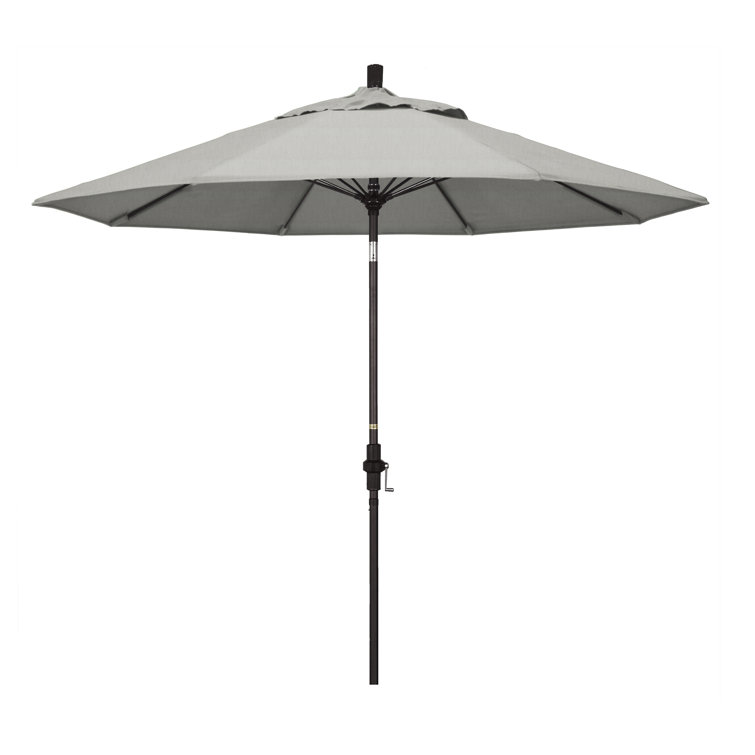 9 ft Black Olefin Octagonal Market Umbrella with Bronze Metal Pole