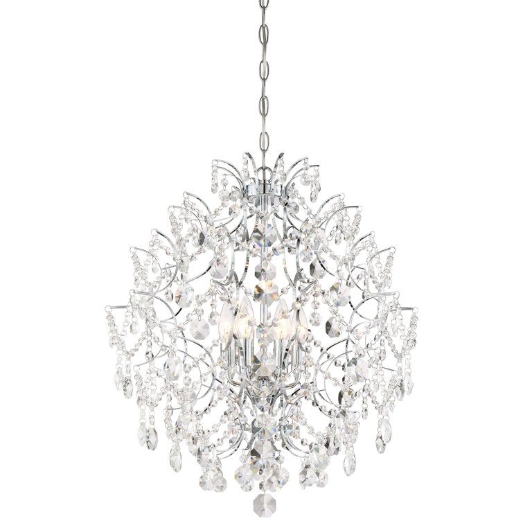 Isabella's Crown 6-Light Chrome Crystal Candle Chandelier