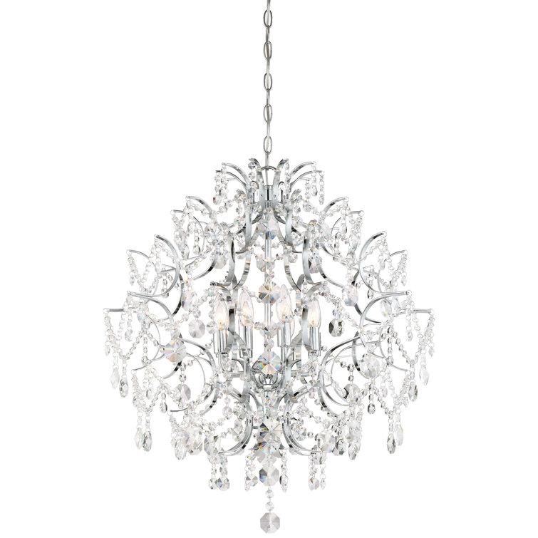 Eleganza Chrome 8-Light Chandelier with Clear Crystal Accents