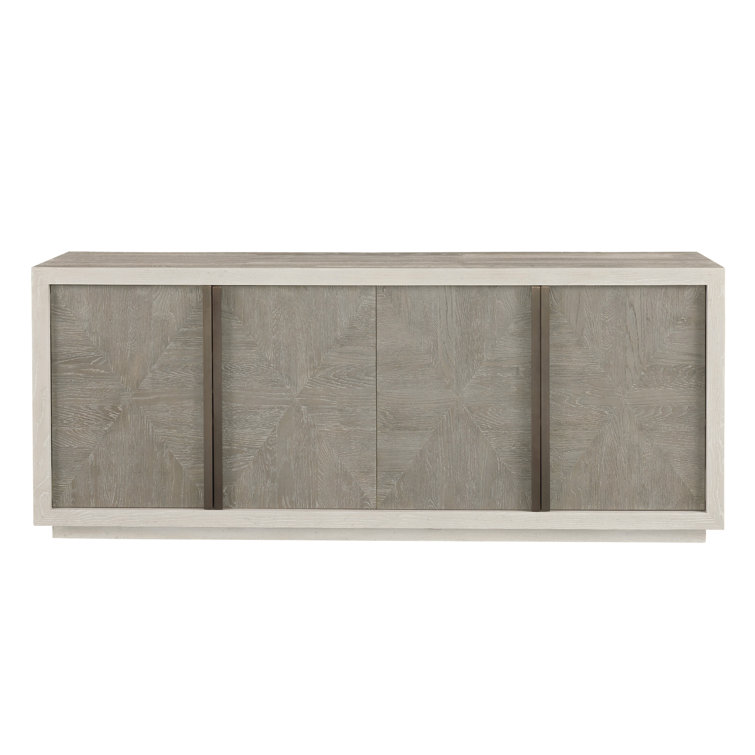 Contemporary Brinkley 80'' Gray-Brown Credenza with Adjustable Shelves