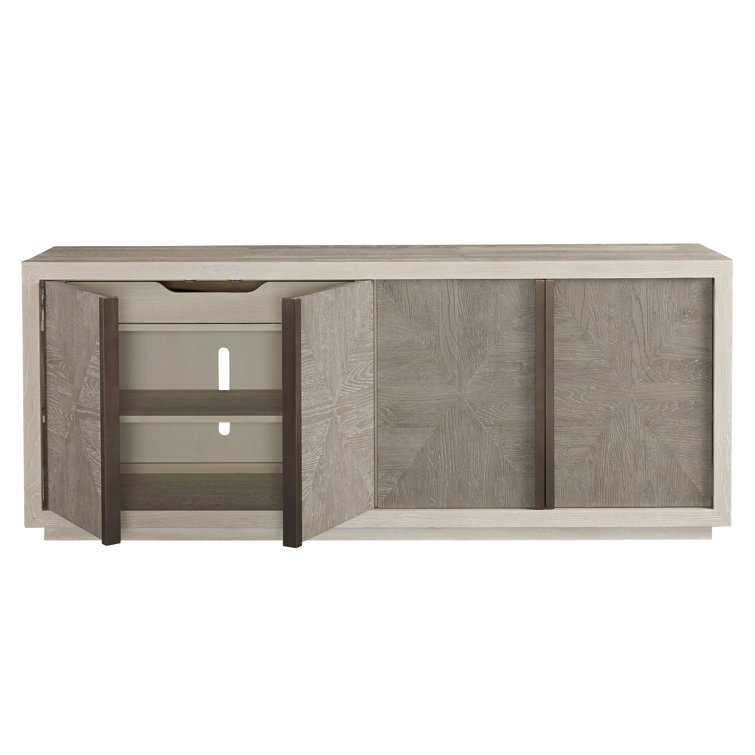 Contemporary Brinkley 80'' Gray-Brown Credenza with Adjustable Shelves