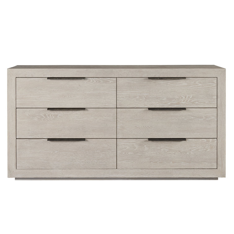 Quartz Gray 6-Drawer Hardwood Dresser with Ball Bearing Glides