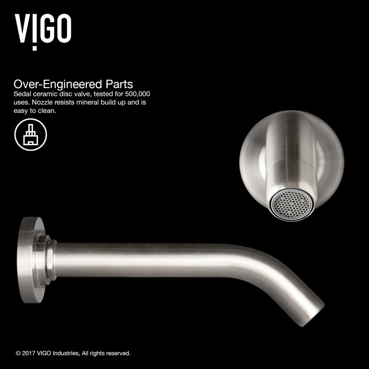 Modern Black and Nickel Wall Mounted Widespread Faucet