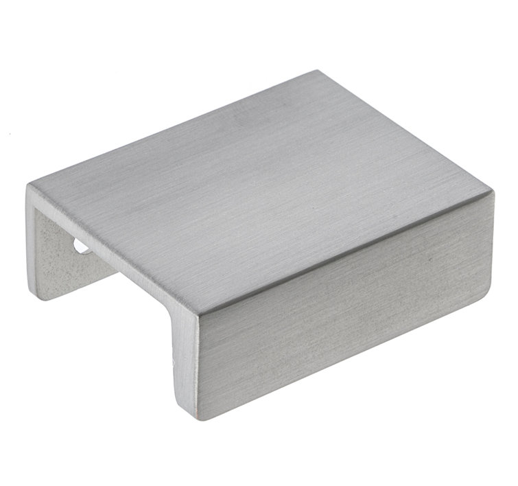 Satin Nickel 1 1/4" Modern Finger Pull with Mounting Hardware