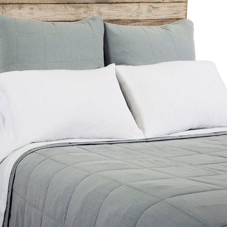 Antwerp Sky Blue King-Sized Cotton Quilted Coverlet
