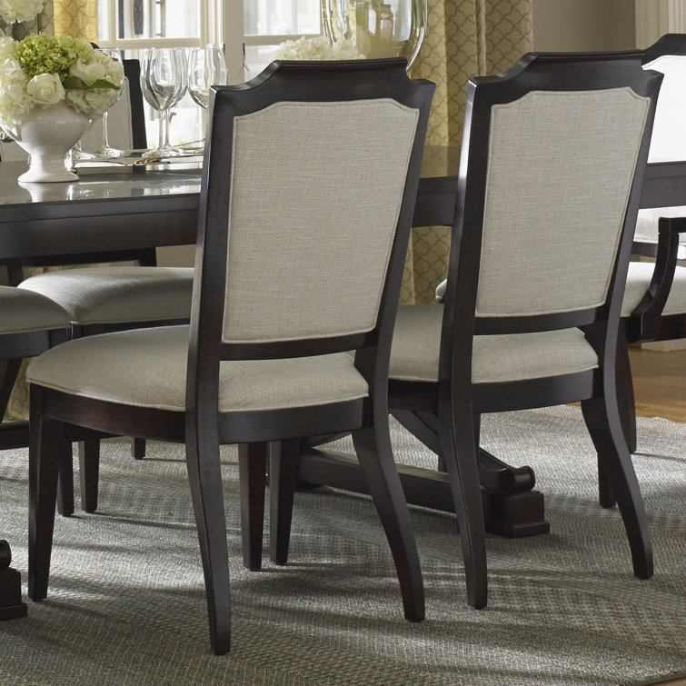 Transitional Ivory Upholstered Wood Side Chair 20.5"