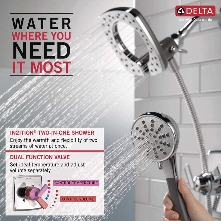 Chrome Dual-Function Handheld Shower Faucet Set with Pulse