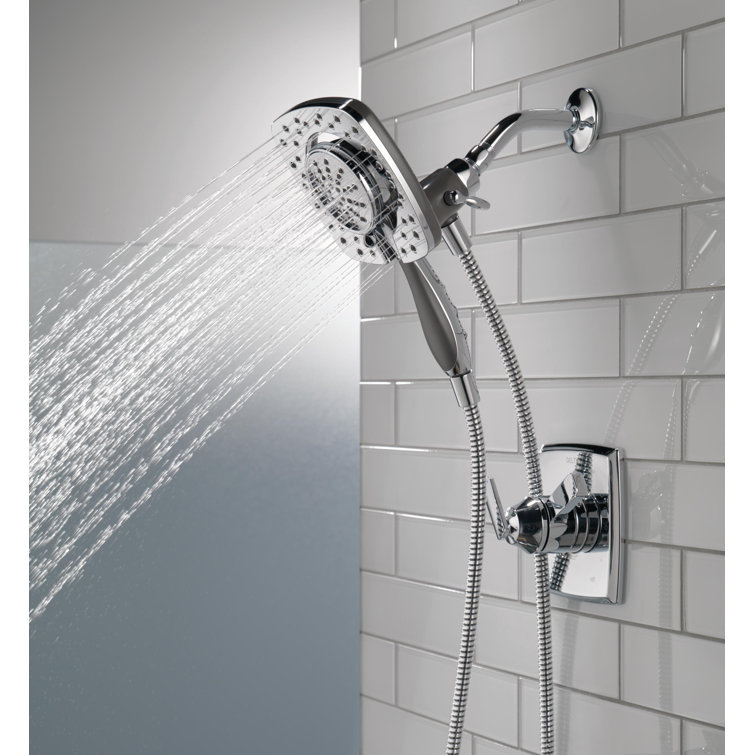 Chrome Dual-Function Handheld Shower Faucet Set with Pulse