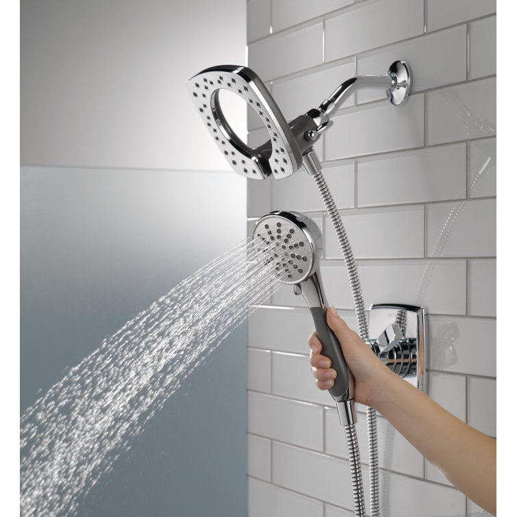 Chrome Dual-Function Handheld Shower Faucet Set with Pulse