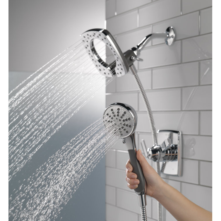 Chrome Dual-Function Handheld Shower Faucet Set with Pulse