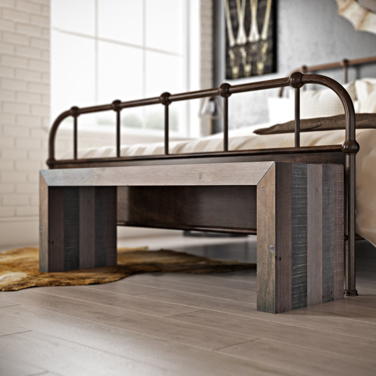 Transitional Rustic Recycled Pine 71'' Bench in Gray