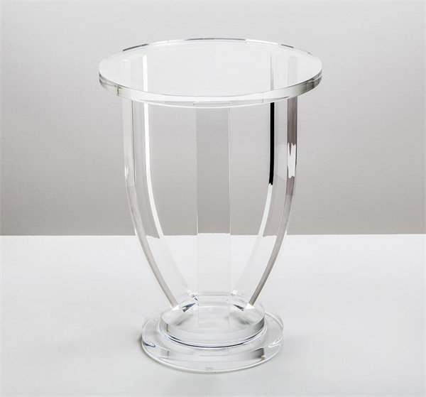 Lila 19" Clear Round Acrylic Pedestal End Table