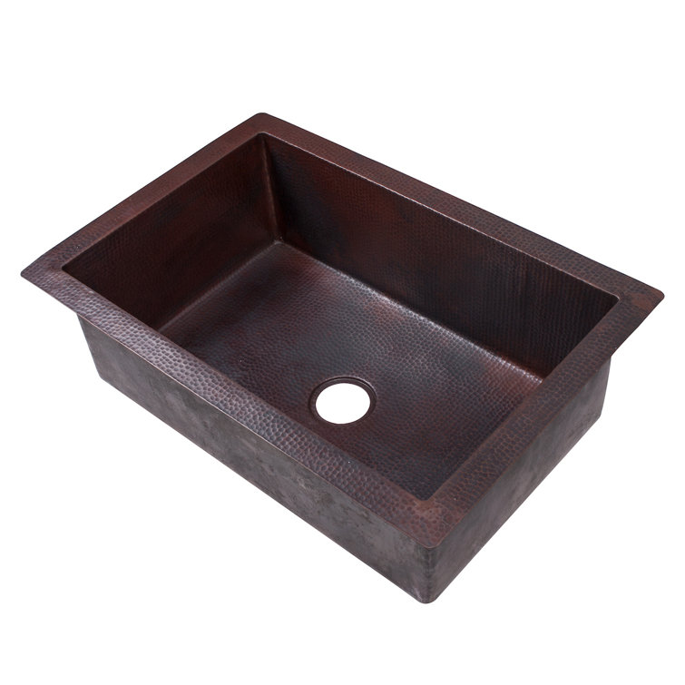 Guadalajara Antique Copper Drop-In Single Bowl Kitchen Sink