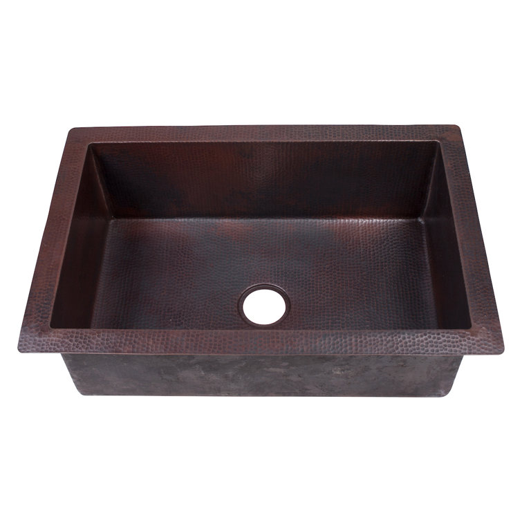 Guadalajara Antique Copper Drop-In Single Bowl Kitchen Sink
