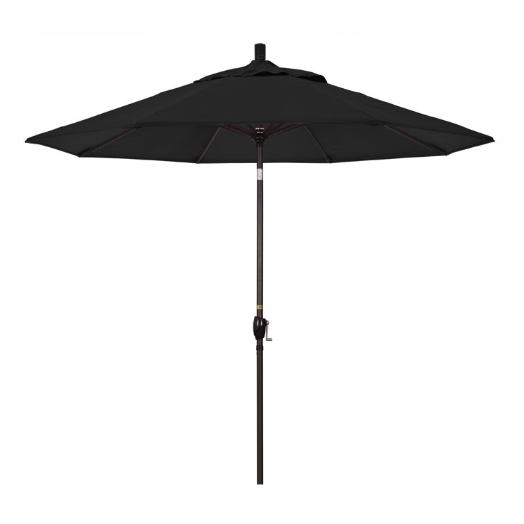 9' Black Olefin Octagonal Umbrella with Bronze Metal Pole