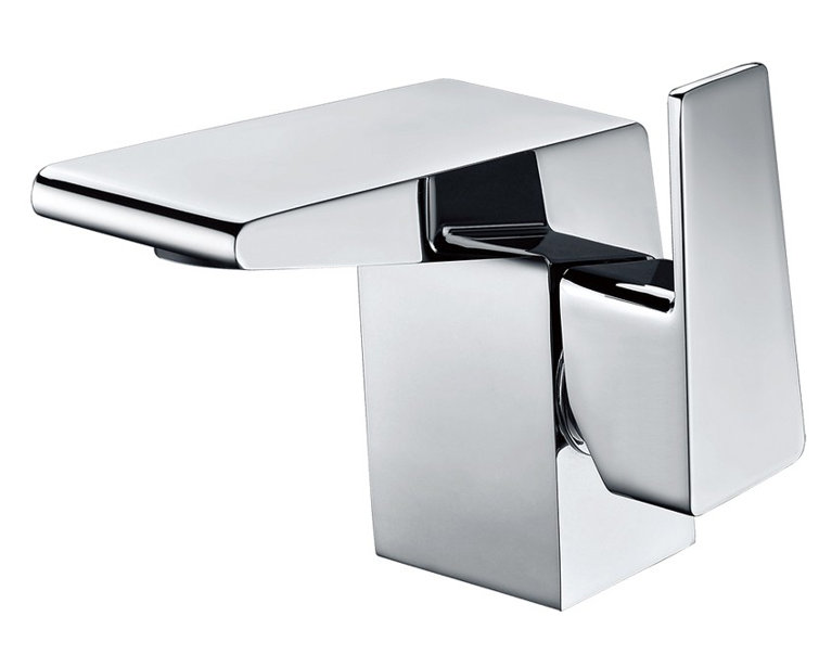 Brushed Nickel Modern Single Hole Bathroom Faucet