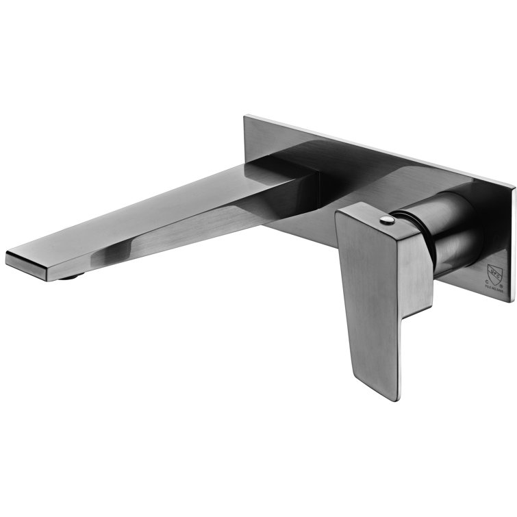 Brushed Nickel Wall Mounted Single Handle Bathroom Faucet