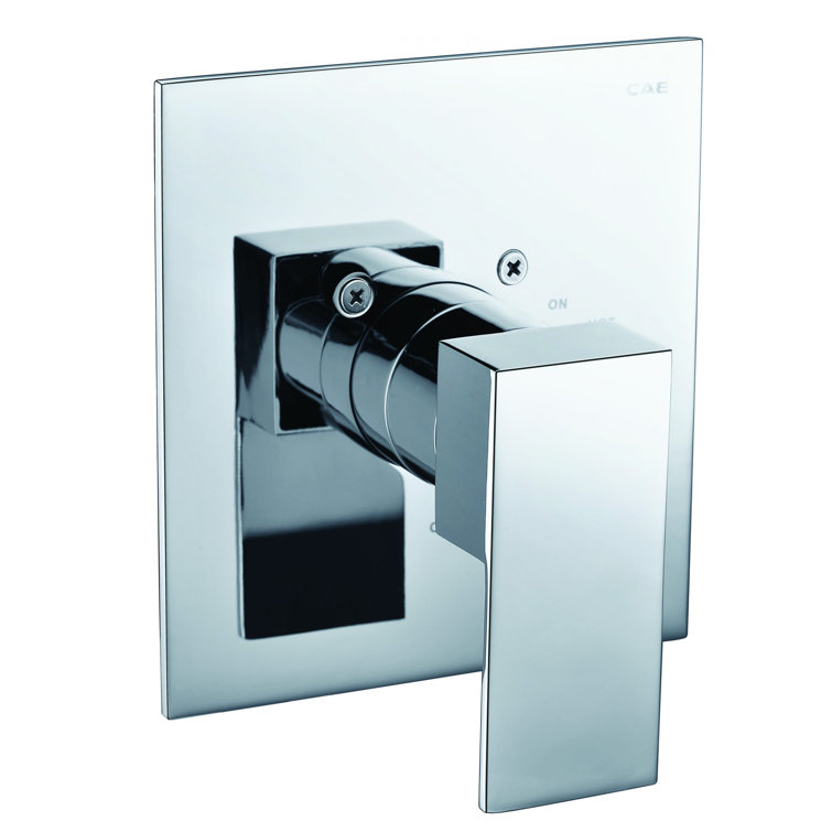 Polished Chrome Modern Square Shower Mixer with Lever