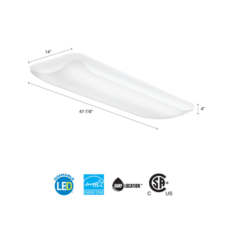Modern White LED LITEPUFF 48" Flushmount Energy Star Light